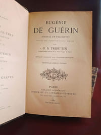 Maurice de Guérin journal, lettres et poèmes précédés d'une étude biographique et littéraire par M.Sainte BeuveEugénie de Guérin, journal et fragments