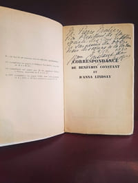 Correspondance de Benjamin Constant et d'Anna Lindsay