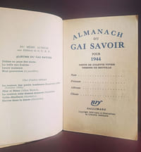 Almanach du gai savoir pour enfants 1944