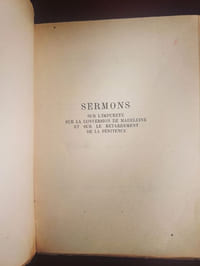 Sermons sur l'impureté, sur la conversion de Madeleine et sur le retardement de la pénitence.