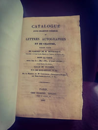 Catalogue d' une collection précieuse de lettres autographes et de chartes faisant partie du cabinet de M. Monmerqué.