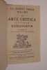Io. Ernest. Imman. Walchii De arte critica veterum Romanorum liber. Editio secunda auctior et emendatior.  . WALCH,J.E.I. 