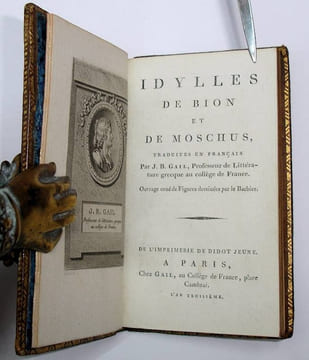 Idylles de Bion et de Moschus, traduites en Français par J.B. Gail. professeur de Littérature grecque au Collège de France. (And 2:) Odes, ...