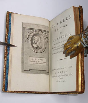 Idylles de Bion et de Moschus, traduites en Français par J.B. Gail. professeur de Littérature grecque au Collège de France. (And 2:) Odes, ...