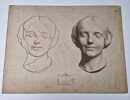 Cours de dessin. 1re Partie, Mod&egrave;les d'apr&egrave;s la bosse. 29 original lithographs (from a total of 70) from the first part of the Drawing Course ('Cours ...