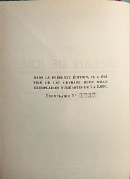Le brelan de joie / exemplaire numeroté. Marcel Arna c