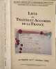 Liste des trait&eacute;s et accords de la France. Collectif