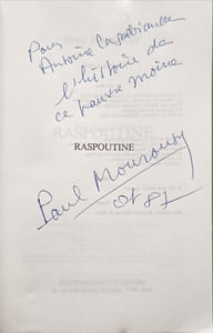 Raspoutine exemplaire dédicacé par l'auteur
