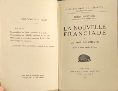 La Nouvelle Franciade ou Le Pou bolchevik histoire du premier grenadier de France EO