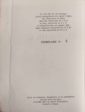 Le Narthex EO numérotée 5/10. ANDRÉ BILLY