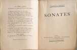 Sonates exemplaire num&eacute;rot&eacute; 2821. Fran&ccedil;ois Porch&eacute;