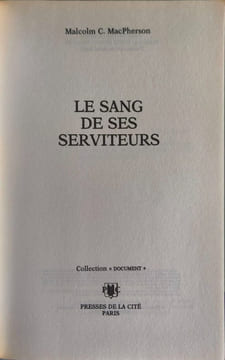 le sang de ses serviteurs. Macpherson Malcolm C