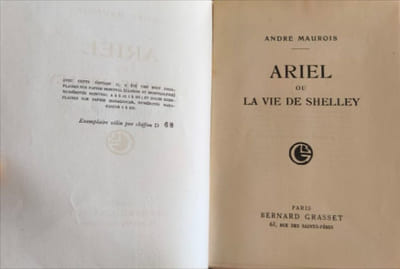 Ariel ou la vie de Shelley - numéroté