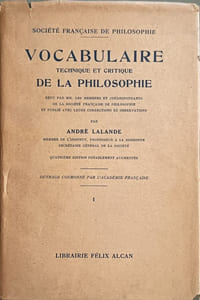 Vocabulaire technique et critique de la philosophie Tome 1+2