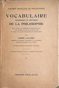 Vocabulaire technique et critique de la philosophie Tome 1+2