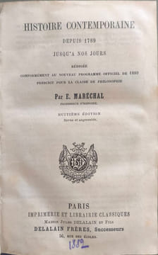 Histoire contemporaine depuis 1789 jusqu'a nos jours. E. Maréchal