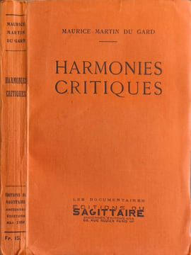 Harmonies critiques ( exemplaire non justifié). Maurice Martin du Gard