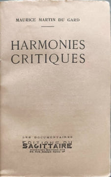 Harmonies critiques ( exemplaire non justifié). Maurice Martin du Gard