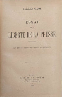 Essai sur la liberté de la presse (Les mesures préventives contre les journaux)