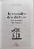 Inventaire des dictons des terroirs de France. Cosson Gabrielle  Comte Fernand