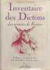 Inventaire des dictons des terroirs de France. Cosson Gabrielle  Comte Fernand