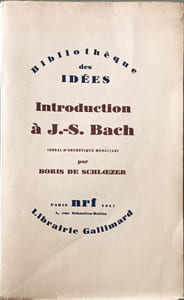 Introduction à J.-S. Bach ( essai d'esthétique musicale)
