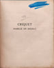 Criquet habill&eacute; en soldat - 2&egrave;me &eacute;dition. M. P. C