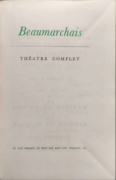 Théâtre complet numéroté 5468/10000. Beaumarchais