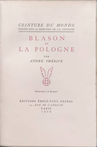 Blason de la Pologne - exemplaire numéroté sur vélin lafuma