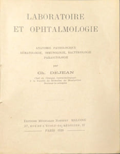 Laboratoire et ophtalmologie - 44 figures dans le texte