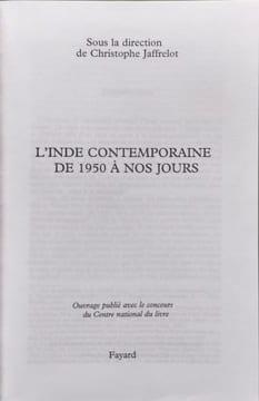 L'inde contemporaine. de 1950 à nos jours. Jaffrelot Christophe  Collectif