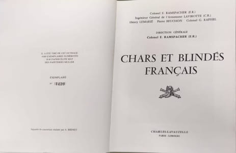 Chars et blindés français - EO numérotée 1420/4000 sur papier elite mat