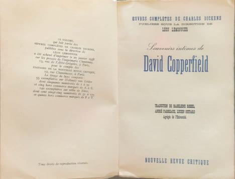 Souvenirs intimes de David Copperfield. Charles Dickens