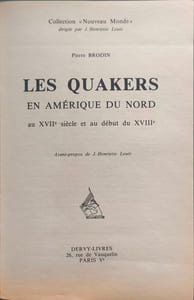 Les Quakers en Amérique du Nord au XVIIe siècle et au début du XVIIIe