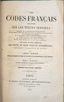 Codes français sur les textes officiels. Louis Tripier Henry Monnier
