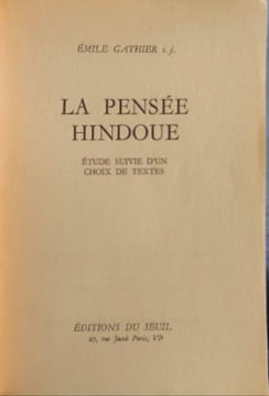 La pensée hindoue. Émile Gauthier