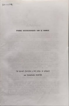 Études sociologiques sur le Maroc. ABDELKEBIR KHATIBI