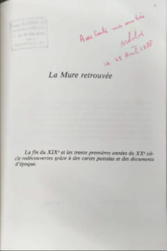La Mure retrouvée ( tirage à 800 ex). Colette et Michel Palix