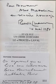 --Et ce fut un crime judiciaire le "procès" Laval - dédicacé par l'auteur. René De Chambrun