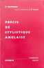 Pr&eacute;cis de stylistique anglaise - enseignement sup&eacute;rieur. Rafroidi Patrick  Jacquin Danielle