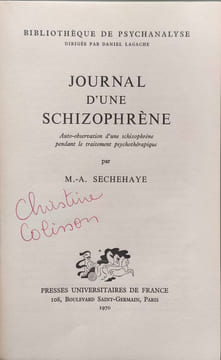 Journal d'une schizophrène. M.-A. Sechehaye