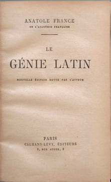 Le Génie Latin. Anatole France