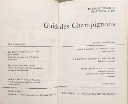 Guide des champignons. J.E. et M. Lange / A. Duperrex et L. Hansen