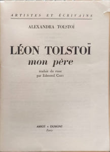 Léon Tolstoï mon père