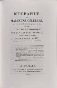 Biographie des malouins célèbres. Manet François Gille Pierre