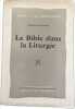 La Bible dans la Liturgie. CHARLES BURGARD