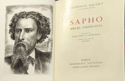 Sapho : mœurs parisiennes numéroté sur vélin - burin original de DECARIS