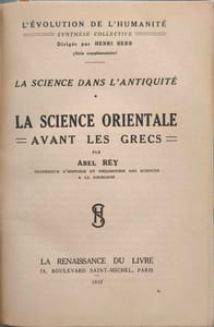 La science orientale avant les Grecs