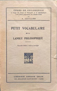 Petit vocabulaire de la langue philosophique- nouvelle édition revue et corrigée