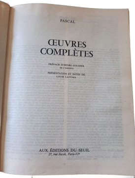 Œuvres complètes. Blaise Pascal